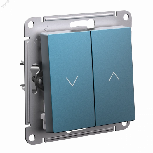 ATLASDESIGN 2-клавишный ВЫКЛЮЧАТЕЛЬ ЖАЛЮЗИ, 10А, мех., ИЗУМРУД