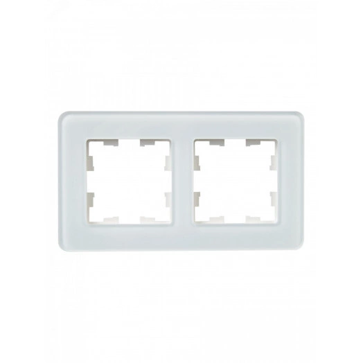 BRITE Рамка 2 поста РУ-2-2-Бр стекло белый RE IEK