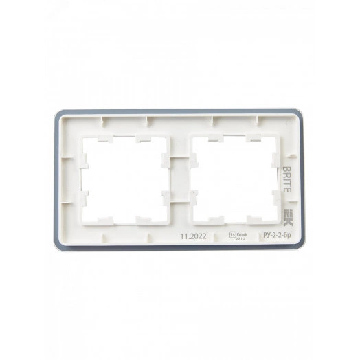 BRITE Рамка 2 поста РУ-2-2-Бр стекло белый RE IEK