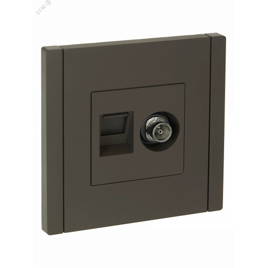 FORTE&PIANO Розетка двойная TV+RJ45 кат.6 FP337 серый IEK