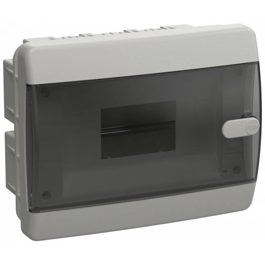 Корпус пластиковый встраиваемый на 8 модулей ЩРВ-П-8 IP41 UNION Compact черная прозрачная дверь