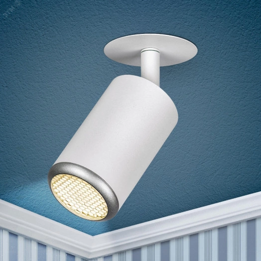 Светильник встраиваемый алюминиевый KL106 WH/SL MR16 GU5.3 белый/серебро матовый