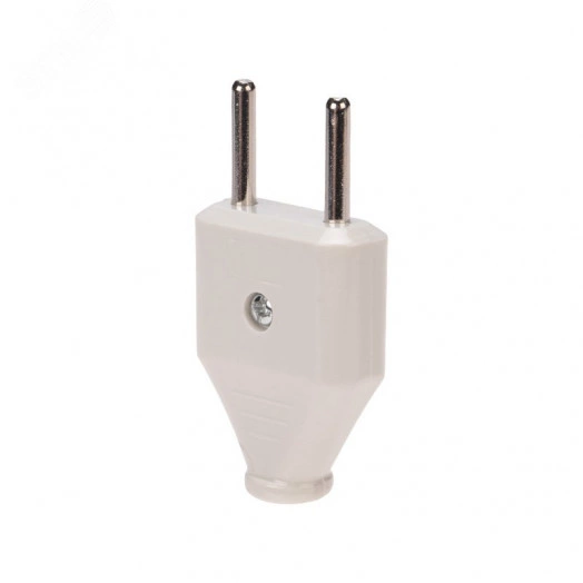 Вилка прямая без з/к 6А плоская белая REXANT