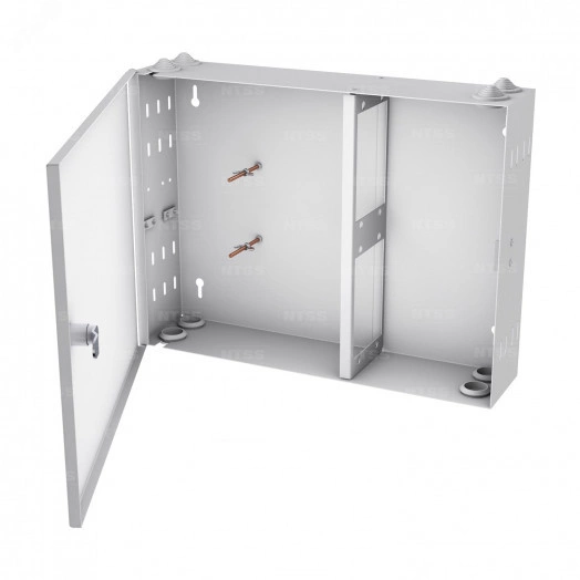 Кросс оптический настенный частично укомплектованный 48 портов 2LC (планка 2LC 24 порта - 2шт, сплайс-кассета-3шт) серый RAL 7035