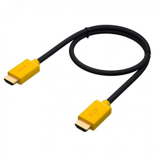 Кабель HDMI 1.4 19М на 19М, 1 м., черный-желтый