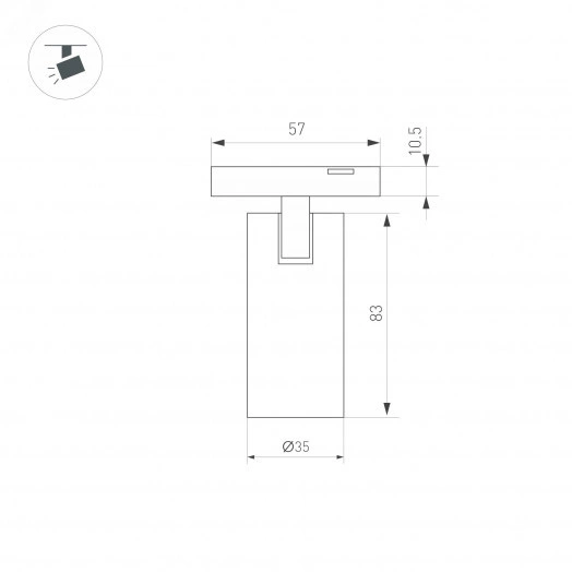 Светильник MAG-MICROCOSM-SPOT-R35-5W Warm3000 (BK, 36 deg, 24V) (IP20 металл, 3 года)