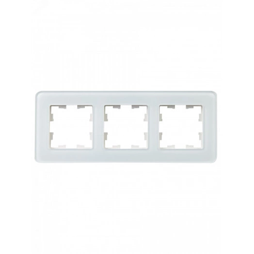 BRITE Рамка 3 поста РУ-3-2-Бр стекло белый RE IEK