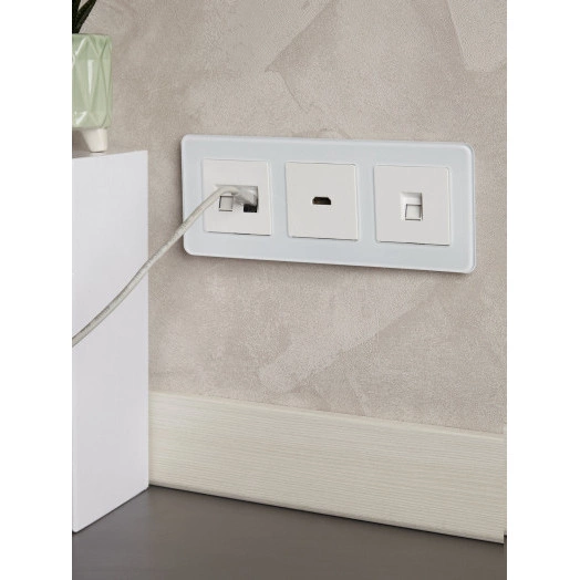 BRITE Рамка 3 поста РУ-3-2-Бр стекло белый RE IEK