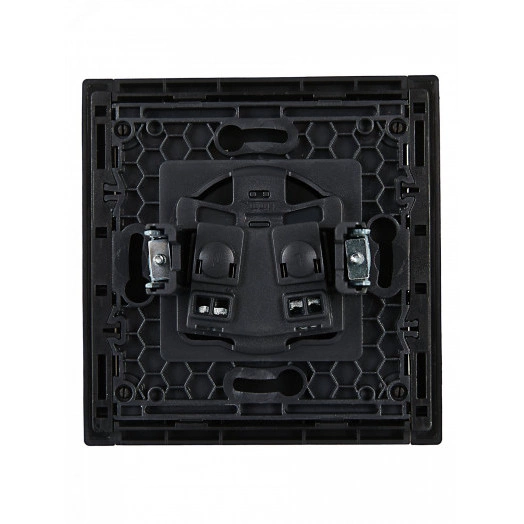 FORTE&PIANO Розетка 1-местная без заземления с защитными шторками винтовое крепление 10А FP117 черный IEK