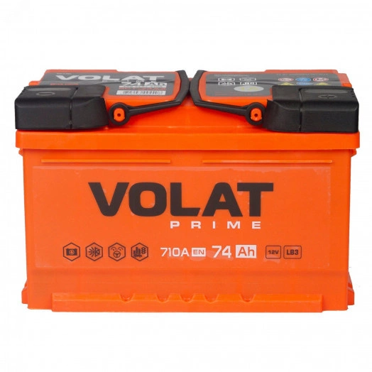 Аккумулятор автомобильный VOLAT Prime 74Ah R+ (низкий)