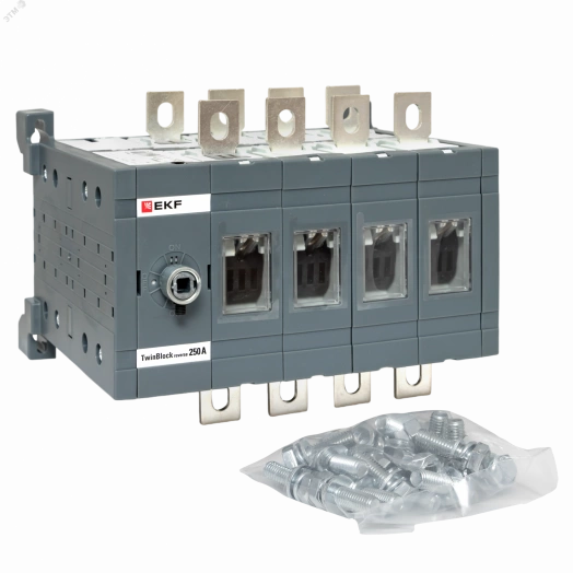 Рубильник 250A 4P реверсивный без рукоятки управления TwinBlock