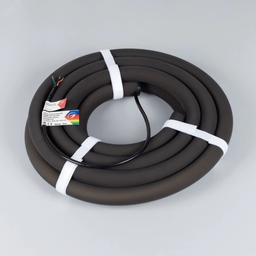 Лента герметичная SPI MOONLIGHT-BLACK-SIDE-G180-D25mm 12V RGB-PX2 (21.6 W/m, IP65, 5m, wire x1) (Arlight, Вывод боковой, 3 года)