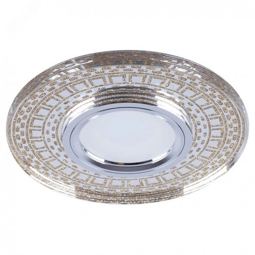 Светильник ИВО-50w G5.3 со светодиодной подсветкой 4000К прозрачный золото