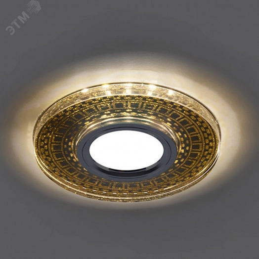 Светильник ИВО-50w G5.3 со светодиодной подсветкой 4000К прозрачный золото