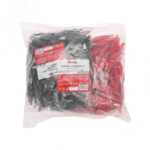 Зажим 'крокодил' 5 А 56 мм в изоляторе,