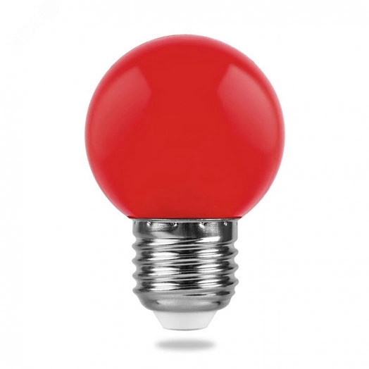 Лампа светодиодная LED 1вт Е27 красный (шар)
