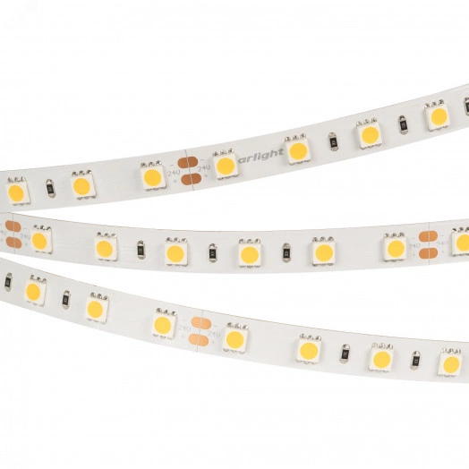 Лента RT-B60-10mm 24V Warm3000 (14.4 W/m, IP20, 5m) (Arlight, Открытый)