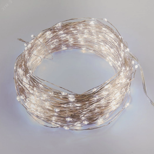 Гирлянда светодиодная Роса 50м 500 светодиодов Пульт ДУ (в/к) Провод прозрачный ULD-S5000-500/DTA/RC WHITE IP44 DEW