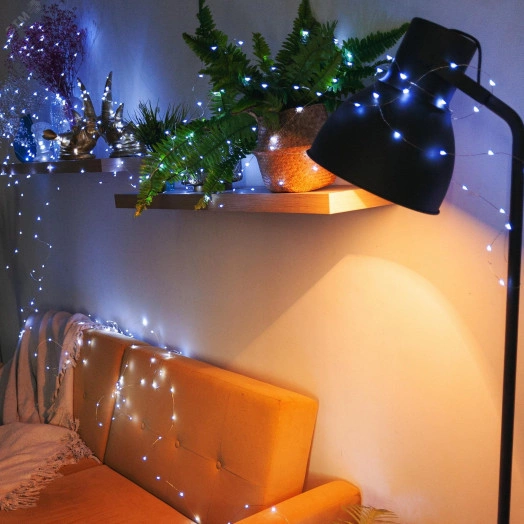 Гирлянда светодиодная Роса 50м 500 светодиодов Пульт ДУ (в/к) Провод прозрачный ULD-S5000-500/DTA/RC WHITE IP44 DEW