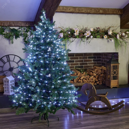 Гирлянда светодиодная Роса 50м 500 светодиодов Пульт ДУ (в/к) Провод прозрачный ULD-S5000-500/DTA/RC WHITE IP44 DEW