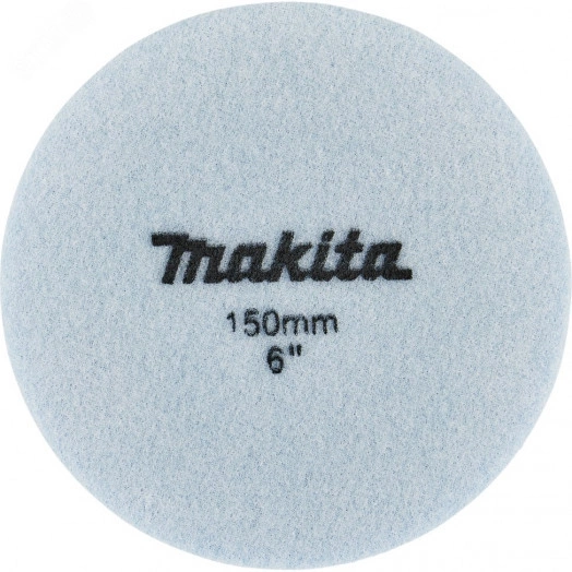 Насадка полировальная из поролона 150 мм (плоская, синяя, липучка)