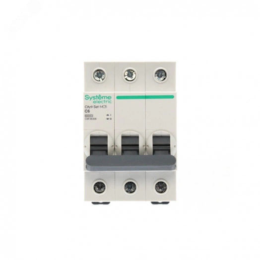 Выключатель автоматический трехполюсный (АВ) С 6А 3P 6kA 400В City9 Set