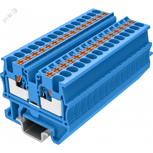 Клемма мини TP 1-1 проходная, Push-in, сечение 1,5 мм. кв., DIN 15, синяя