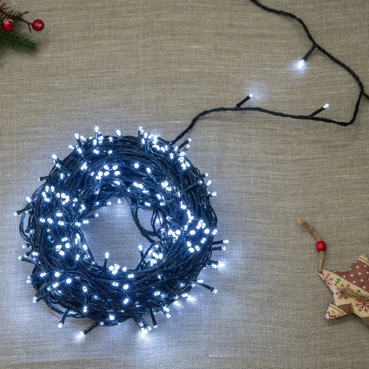 Гирлянда светодиодная 50м 500 светодиодов Провод зеленый ULD-S5000-500/DGA WHITE IP20