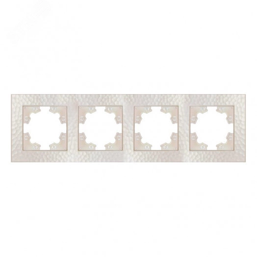 Рамка фактурная 4 поста универсальная UNIVersal Афина жемчуг (еврослот)