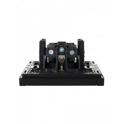 FORTE&PIANO Розетка 1-местная с заземлением с защитными шторками винтовое крепление 16А FP115 черный IEK