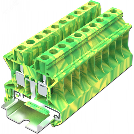 Клемма TU 1-1 земля, винтовая, сечение 6 мм. кв., желто-зеленая