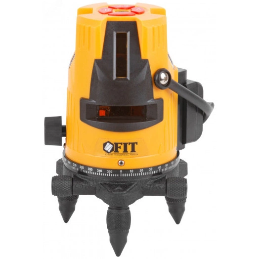 Уровень лазерный самоуспокаивающийся, зеленые лучи, горизонталь + 4 вертикали, диапазон 20 м, Li-Ion аккум., 2 уровня яркости, тренога, алюминиевый кейс