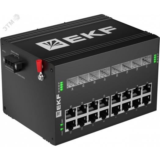 Коммутатор промышленный неуправляемый U-8GX/SFP-16GT, 8 портов 1000Base-X SFP, 16 портов 10/100/1000Base-T(X) RJ45, монтаж на динрейку TSX EKF