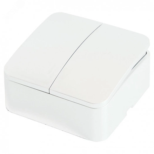 Выключатель 2-клавишный 250В 10А серия София белый STEKKER