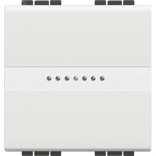 Livinglight. Переключатель аксиальный одноклавишный 10А 250В. Автоматические клеммы. 2 модуля. Цвет Белый