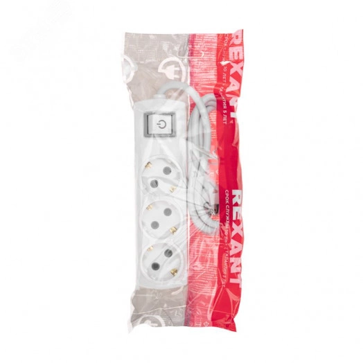 Удлинитель PREMIUM 3 гнезда, 1,5 м, 3х1,5 мм2, с/з, с выключателем, белый