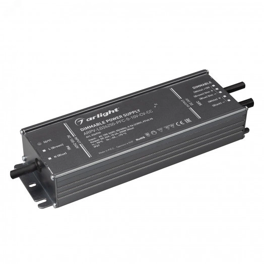 Блок питания ARPV-LG24250-PFC-0-10V-CV-CC (24V, 10.4A, 250W) (IP67 металл, 5 лет)