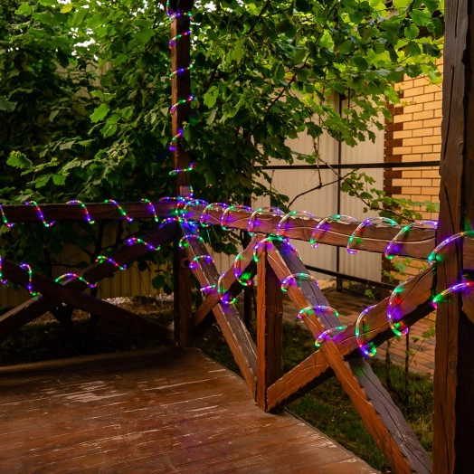 Гирлянда светодиодная Дюралайт 15м Коннектор в/к Разноцветный свет Провод черный ULD-D50 15м/С08 IP44 MULTI