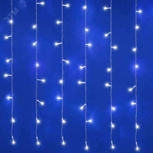 Занавес светодиодный с эффектом мерцания 6х3м Соединяемый 450 светодиодов Провод прозрачный ULD-C6030-450/TTK WHITE IP44