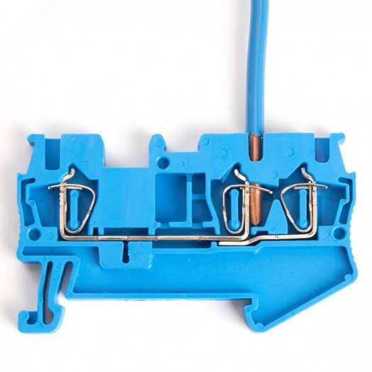Зажим самозажимной, 3-проводной проходной ЗНИ - 2,5, JXB ST 2,5, синий LD553-2-25