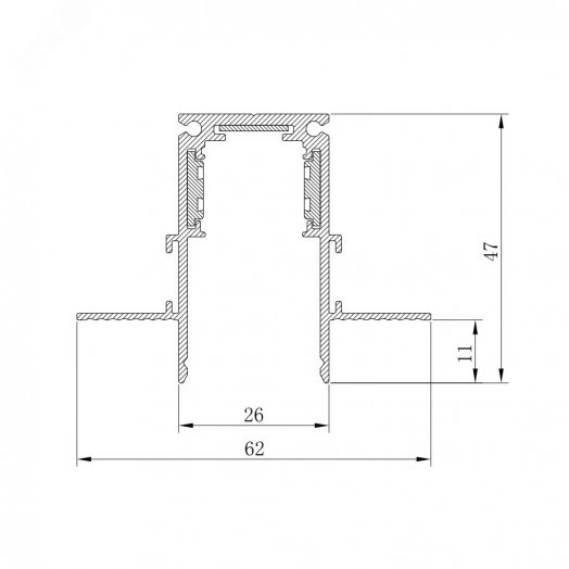 Шинопровод встраиваемый для низковольтных трековых светильников 2м белый