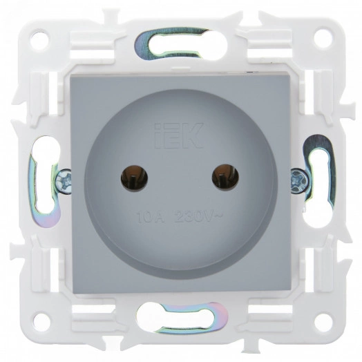 SKANDY Розетка без заземления без защитных шторок 10А SK-R02Gr серый IEK