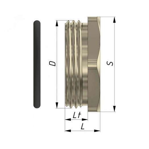 Заглушка латунная шестигранная ЗР2-ЛР-М12х1,5 IP66/IP67/IP68 ГОФРОМАТИК