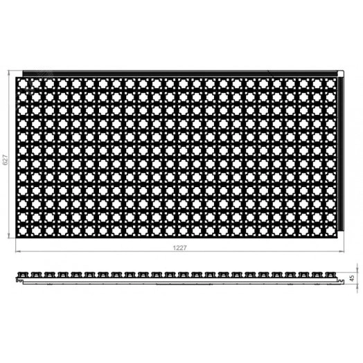 Мат профильный с 24 мм EPS изоляцией, 1200х600х45 мм, 10,0 кв.м.