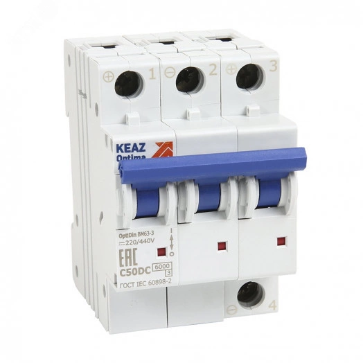Выключатель автоматический трехполюсный  BM63 Z 4А DC УХЛ3 (Новый) OptiDin