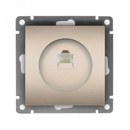 Розетка компьютерная одноместная UNIVersal серия Афина, с/у, 1А, RJ45, шампань (еврослот), механизм