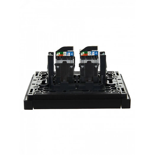 FORTE&PIANO Розетка компьютерная двойная RJ45 кат.5E FP133 черный IEK