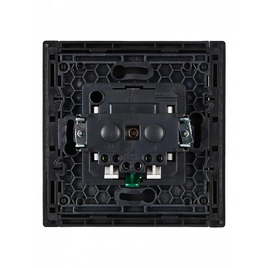 FORTE&PIANO Розетка 1-местная с заземлением с защитными шторками безвинтовое крепление 16А FP113 черный IEK