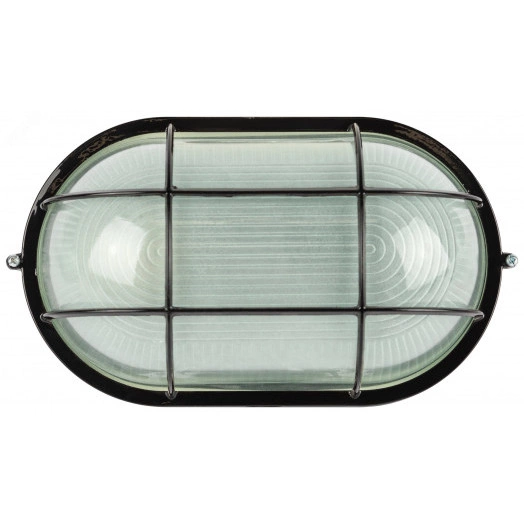 Светильник НБП 04-100-002 Акватермо алюминий/стекло решетка IP54 E27 max 100Вт 280х160 овал черный