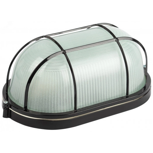 Светильник НБП 04-100-002 Акватермо алюминий/стекло решетка IP54 E27 max 100Вт 280х160 овал черный